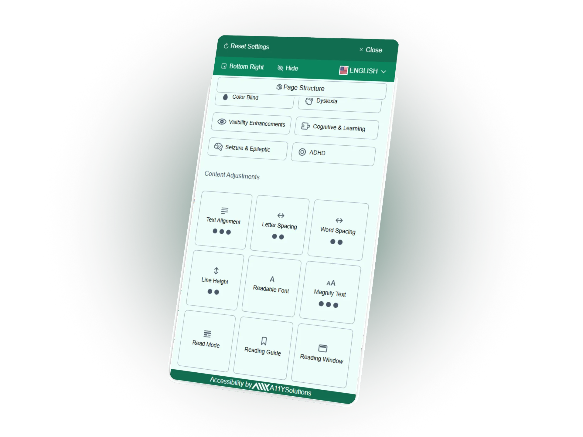 A11yAgent interface preview